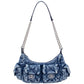 Oblige by G Quilted Denim Chain Shoulder Bag