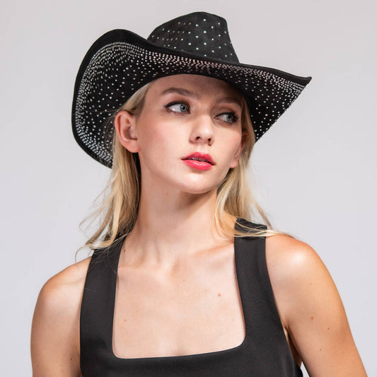 SP SophiaFashion Rhinestone Jeweled Cow Boy Hat