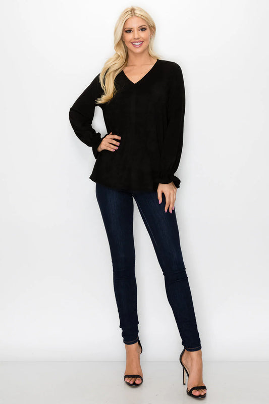 Joh Abigail Stretch Suede Top