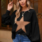 Little Daisy's Closet Studded Star Graphic Oversized Top