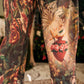 Market of Stars Courage Dear Heart Linen Cropped Artist Pant w/ Sacred Heart