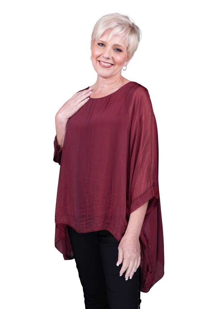 Tina Stephens Made in Italy Sofia Silk Kaftan Top One Size