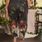 Flight of Fancy Linen Cropped Artist Pants w/ Hummingbird