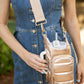 WanderFull HydroBag® HANDLE™- Gold Shiny with Vegan Leather Trimmed Solid Strap