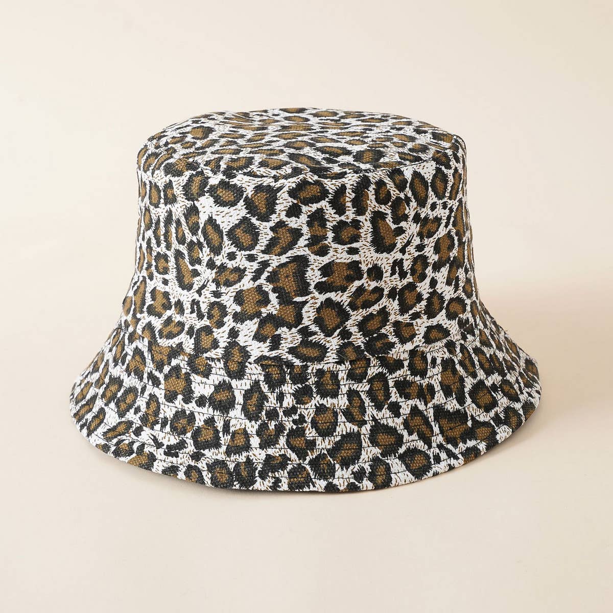 ACCITY FASHION NICHE LEOPARD PRINT BUCKET HAT