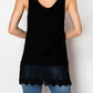 Origami Floral Laced Hem Tank Top