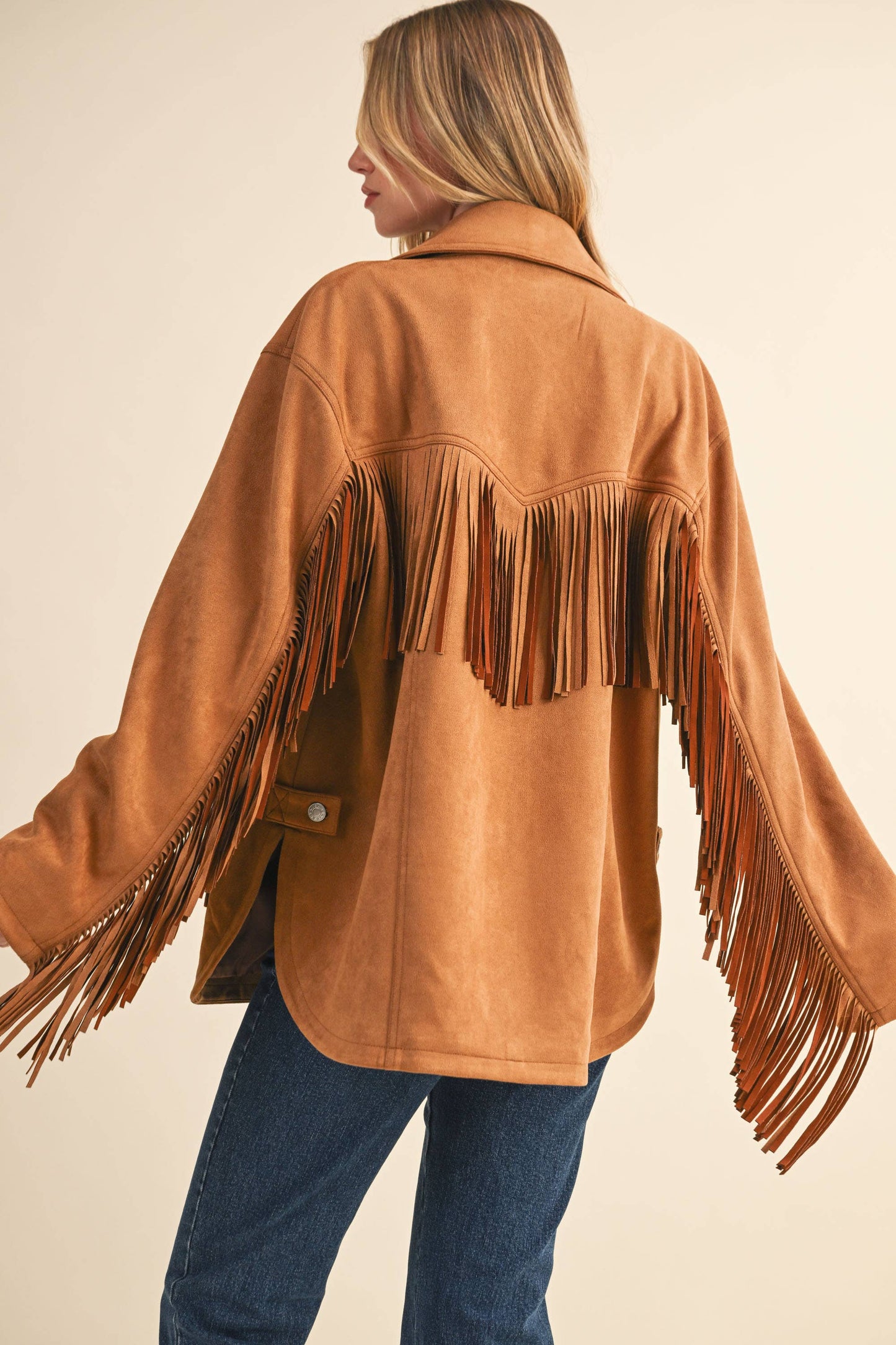 Klesis Suede Fringe Oversided Jacket