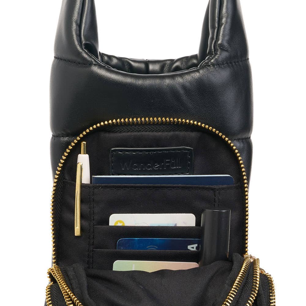 WanderFull Black Vegan Leather HydroBag® with Strap Bundle