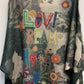 Loowie Love Camo Round Neck Knit Printed Sweater O/S
