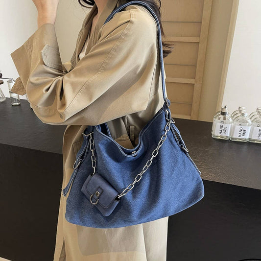 Accity New Retro Denim Commuter Tote Bag