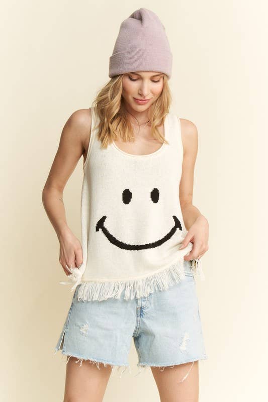 Jade by Jane Smiley Fringe Tank Top