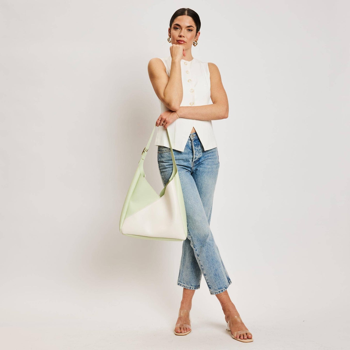 Moda Luxe Black/White Frankie Hobo Handbag