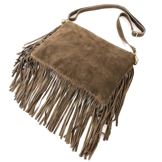 Milano Amour Miele Crossbody Suede Fringe Bag