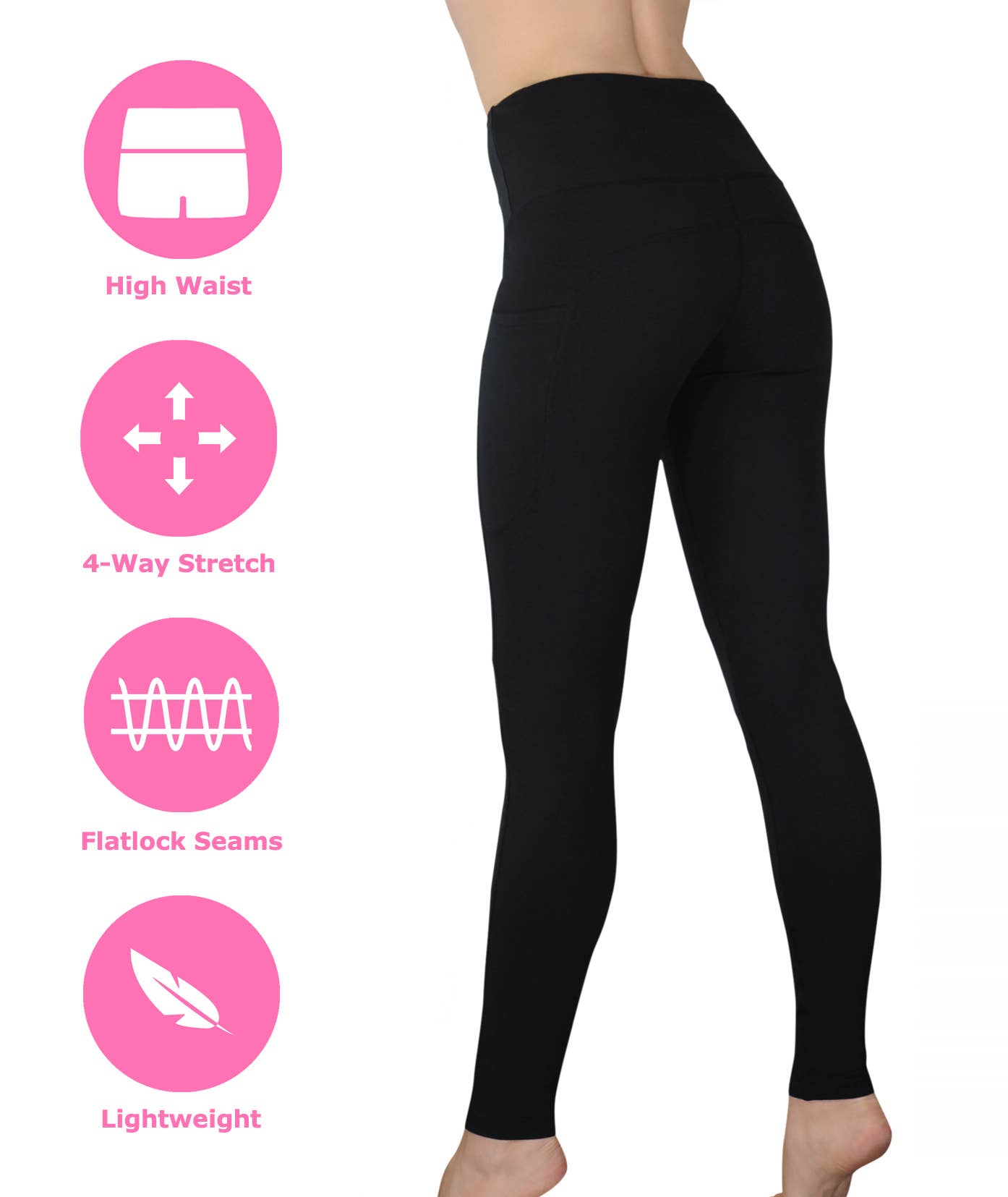 Comfy Yoga Solid Pocket Yoga Leggings for Women