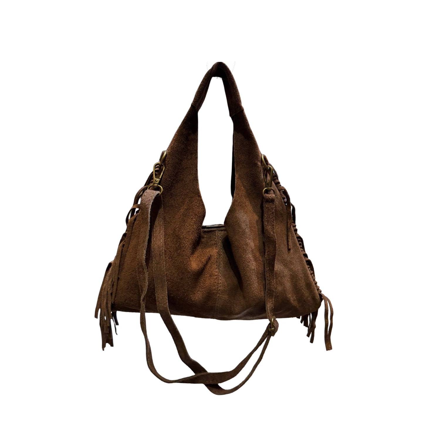 Louisa Lee Suede Leather Crossbody Bag Marco Fringe