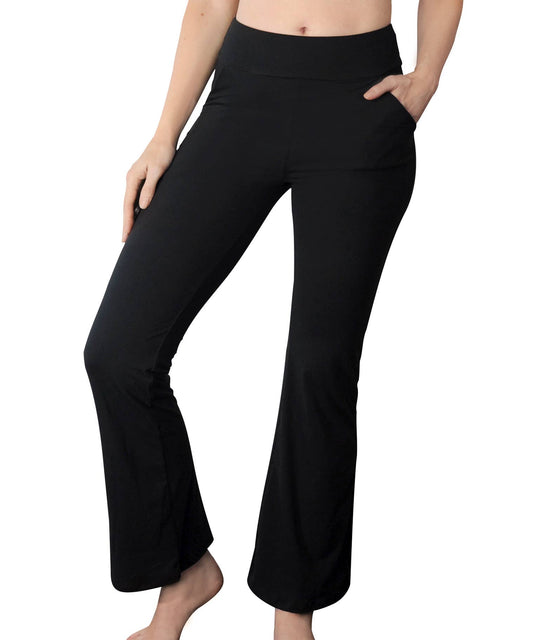 Comfy Yoga Lightweight Women's Flared Yoga Pants with Front Pockets