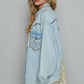 POL Long sleeve studded western style twill shirt top