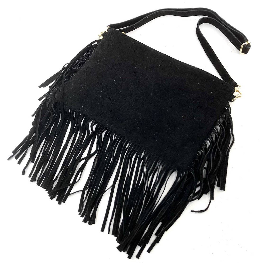 Milano Amour Miele Crossbody Suede Fringe Bag