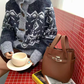 Pretty Persuasions Dual-Carry Small Microfiber Leather Tote Bag