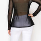 Origami Apparel Sparkly Long Sleeve Sheer Mesh Top