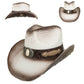 Sophia Collection Western Rhinestone Embellished Straw Cowboy Hat