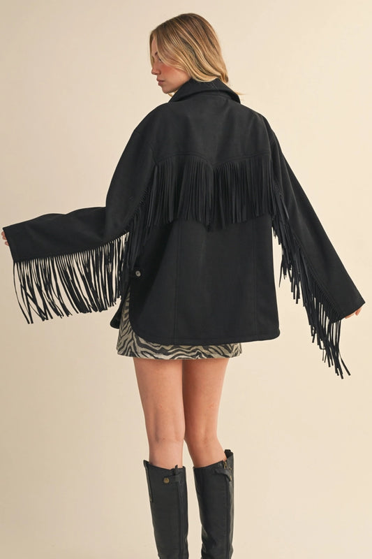 Klesis Suede Fringe Oversided Jacket