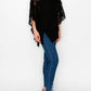 Origami Apparel Ornate Crochet Poncho Top With Geometric Embroidered Details