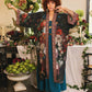 Market of Stars Flight of Fancy Opera Duster Kimono Robe Hummingbird Print