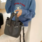 Pretty Persuasions Dual-Carry Small Microfiber Leather Tote Bag