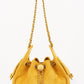 Quilted Suede Chain Drawstring Shoulder Bag