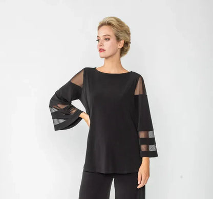 IC Collection Tunic with Mesh Trim and Pockets Top