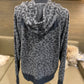 Jupee Brushed Charcoal Black Leopard Hoodie Top