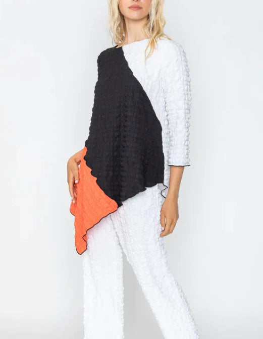 IC Collection Color Block Asymmetrical Textured Top