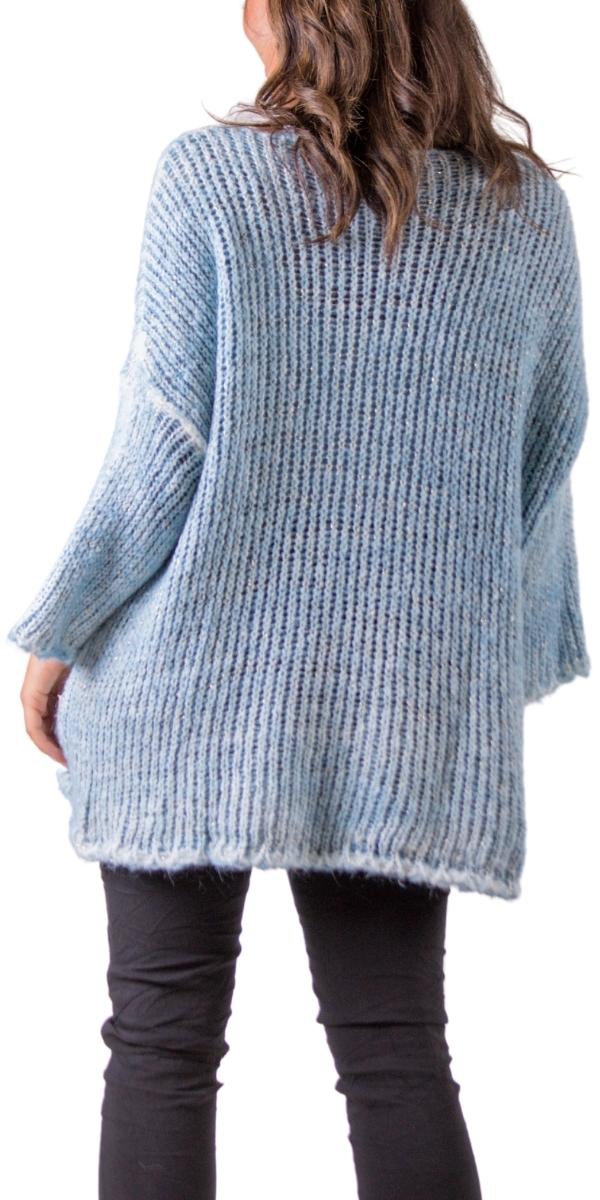 GiGi Moda Blue Knit Sweater Top O/S