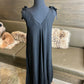 Gigi Moda Double V Neck Maxi Dress w/ Ties on Shoulder One Size Fits Most