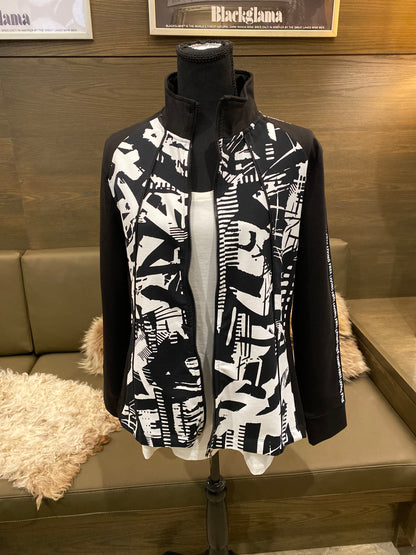 Dolcezza Matiére Urbaine by Clyde Knowland Zip Front black and white Jacket