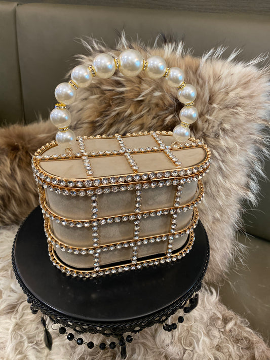 Bijou Pearl and Crystal Evening Bag Wearable Art