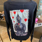 Nu Vintage Buddha or Stevie Black Patch Sweater Top