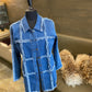 AZI Astrid Frayed Denim 3/4 Length Jacket