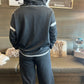 Kylie Paige French Terry Two Tone Wide Leg Pull On Pants Bottoms