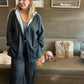 Kylie Paige Two-tone Grey French Terry Tops Cardigan Hoodie