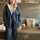 Kylie Paige Two-tone Grey French Terry Tops Cardigan Hoodie